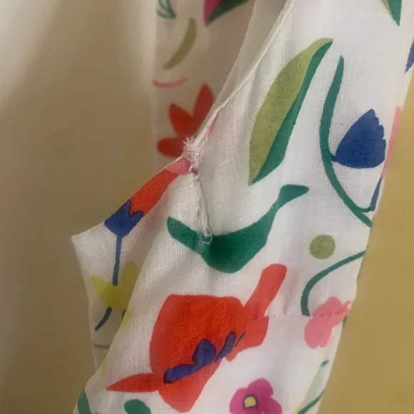 Boden White Floral Print Fit & Flare Cotton Sleevless Summer Dress in Sz. 4 - Picture 6 of 9